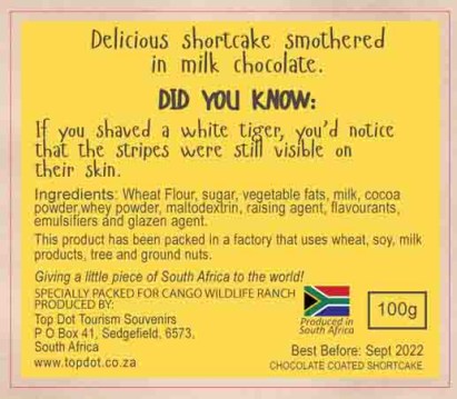 white tiger droppings back